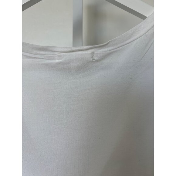 LNA White Sleeveless V-Neck Tank Top Ruched Shoulder Detail - Picture 7 of 7
